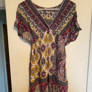 Mosaic print short sleeve dress